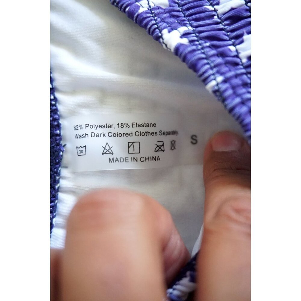 Blue Star Print Ruched Cheeky Bikini Bottom – Size S, NWOT - Picture 4 of 5